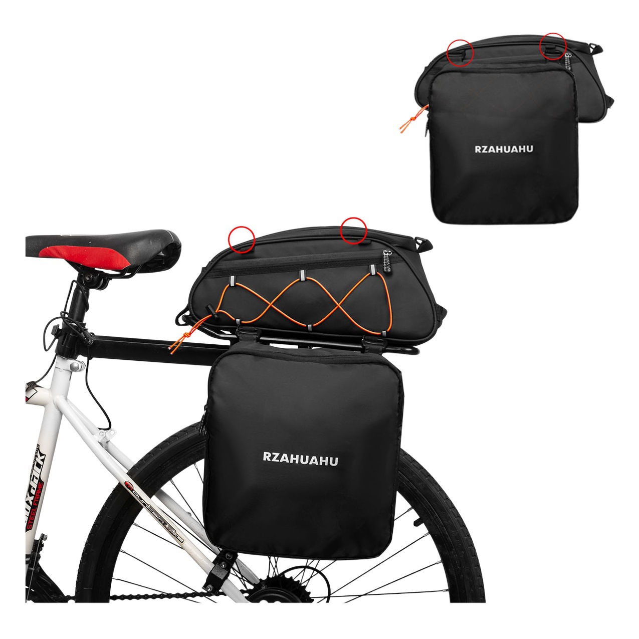 Bicycle camel bag mountain bike tail bag riding back rack carrying bag bicycle travel waterproof insulation large capacity