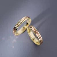 14K Золотое кольцо Кольцо для пары Граненое кольцо Женское кольцо Золотые украшения 30535
