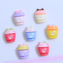 迷你彩色猫爪杯童趣手工diy奶油胶手机壳头饰发夹饰品树脂配件