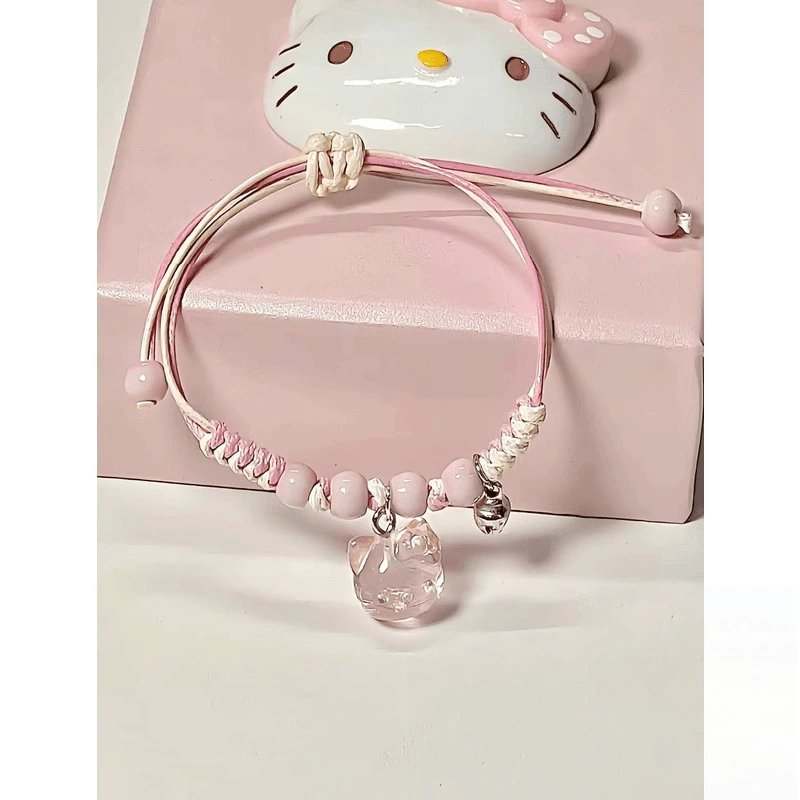 Hello Kitty, hello kitty, ткачество милого регулируемого браслета ручной работы, подарок на день рождения