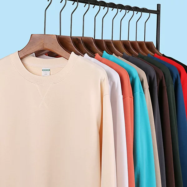 350g Inverted Triangle Pure Color Cotton Round Neck Long-Sleeved Sweatshirt Custom Class Uniform Cultural Shirt Work Clothes Custom Printed Logo