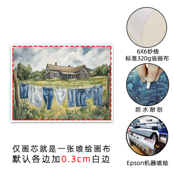Painting core 2 (canvas only, leave 0.3cm margin by default) eposn inkjet painting + 320g canvas / 20×30cm（8x12in）