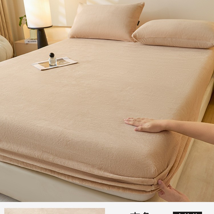 Leche cama de terciopelo 2026 nuevo invierno más terciopelo espeso brida de coral cama de terciopelo sábanas colchón cubierta protectora