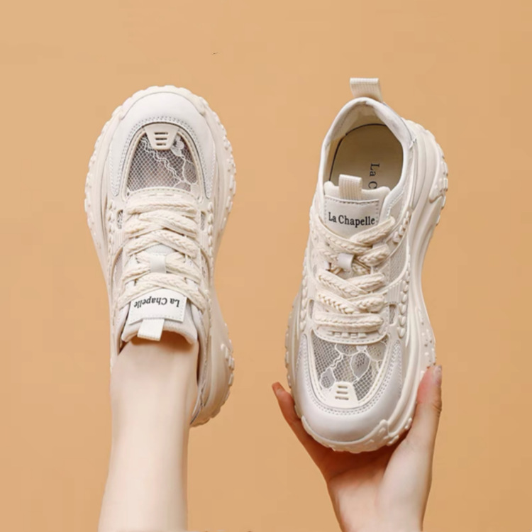 Breathable Dad Shoes For Women Platform Mesh Running Trainers_voghion.com