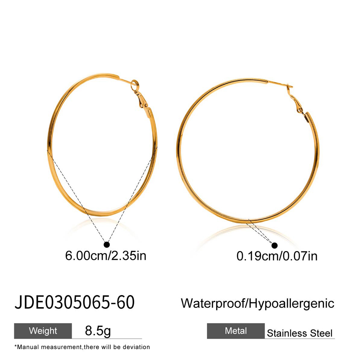 Wanxing Europa y los Estados Unidos transfronterizos aretes de acero inoxidable grandes círculos ligeros de lujo joyas de alta calidad nicho de diseño de orejas de acero de titanio