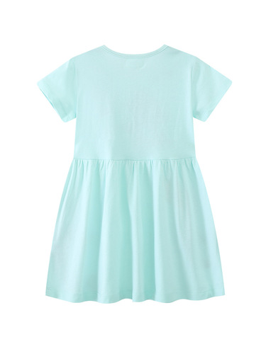 Jumping Meters Summer Dress for Girls - New 2025, European and American, Small and Medium Children's Skirts, Short Sleeve Girls' Clothing