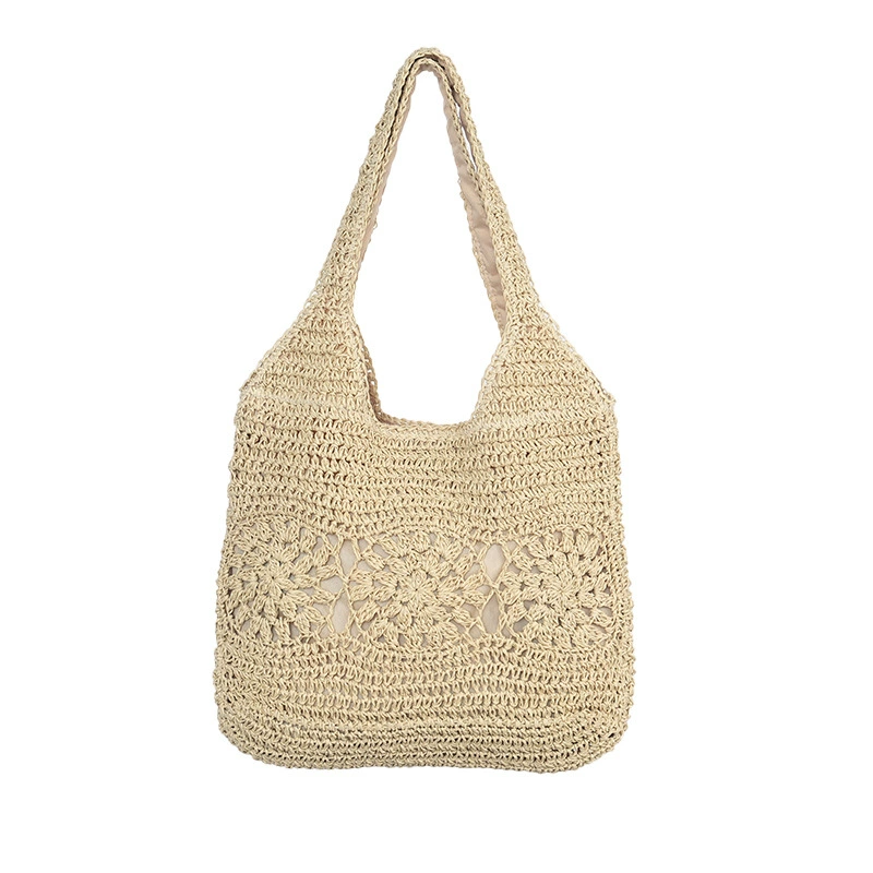 Beach straw capacious one-shoulder bag