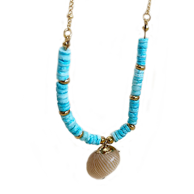 Bohemian shell choker ketting voor dames vintage stijl wit_voghion.com