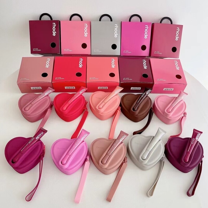 Cross-Border Hailey's Same Lipstick Lip Glaze Silicone Love Storage Bag Portable Earphone Coin Purse Soft Cross-Border Hailey's Same Lipstick Lip Glaze Silicone Love Storage Bag Portable Earphone Coin Purse Soft