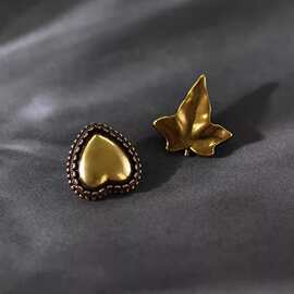 金属枫叶爱心扣轻奢圆形镂空扣子复古风衣西装开衫钮扣配件现货发