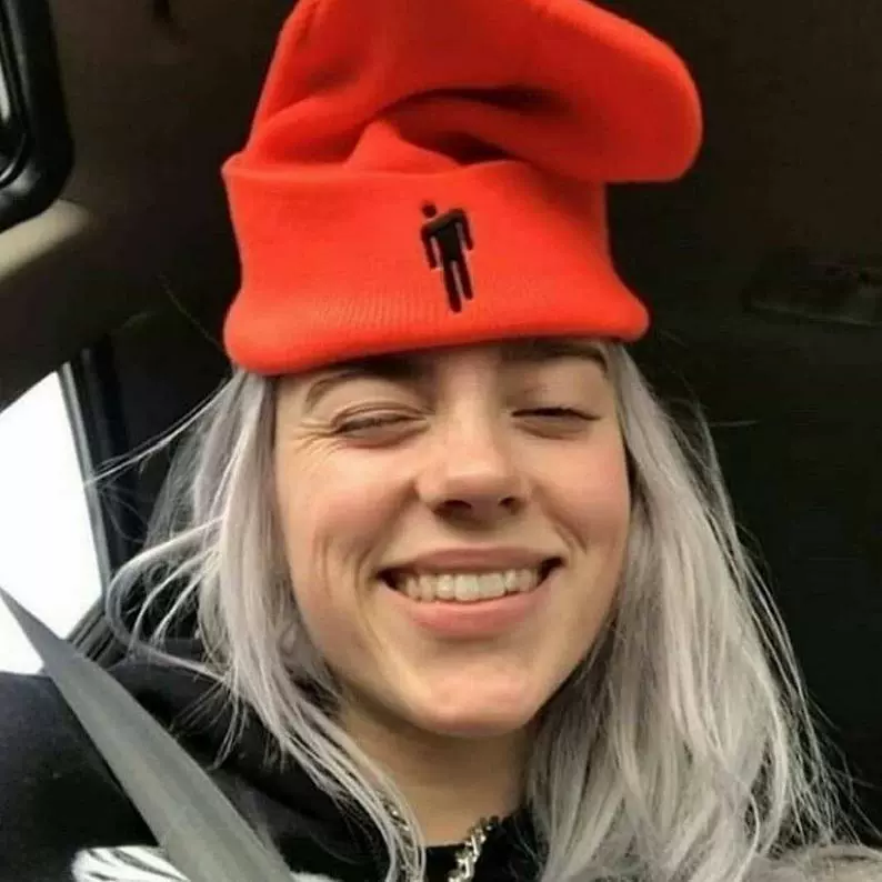 Knit beanie Billie Eilish-style, adjustable unisex hat, multiple colors