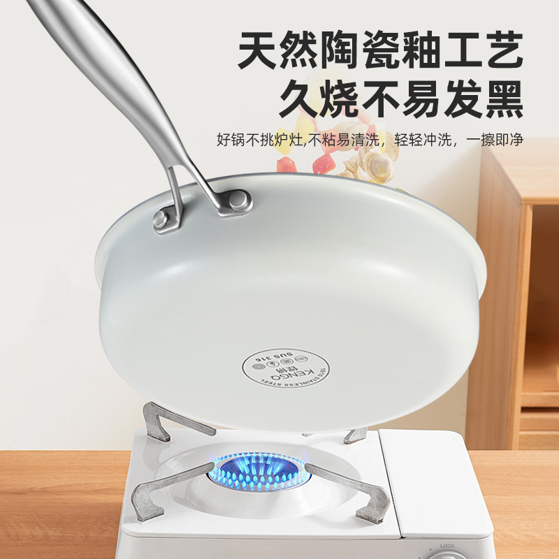 316 panela de acero inoxidable cerámica doméstica horno electromagnético sin recubrimiento no pegajoso pan de pastel de tartas de filete freidora
