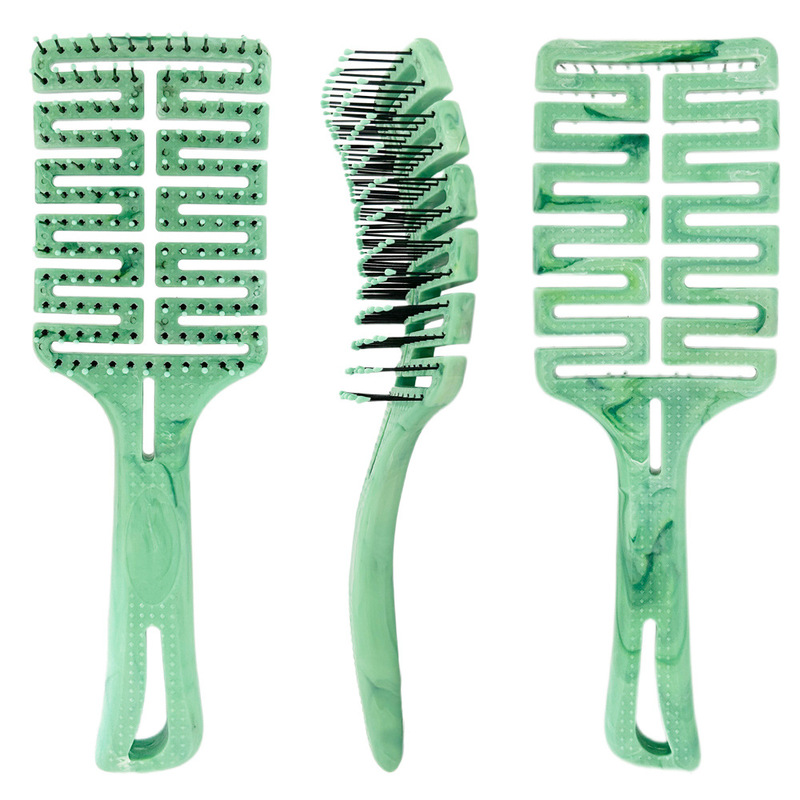 卸売小麦わらマッサージカーブラージカーブコームI字型ふわふわスタイリングスムーズヘア中空リブコームクロスボーダーウェットとドライ|undefined