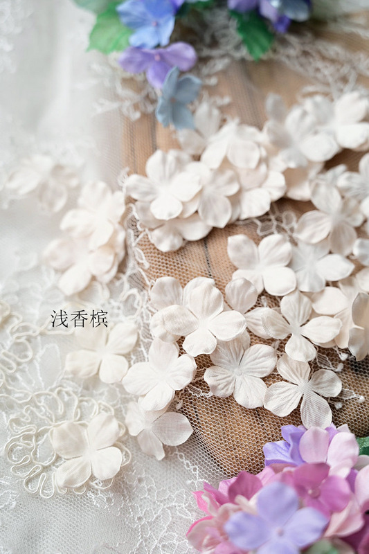 B6 ホットフラワー造花サテン立体プリーツフラワーアクセサリー DIY 手作りベビー服花材アジサイの花びら|undefined