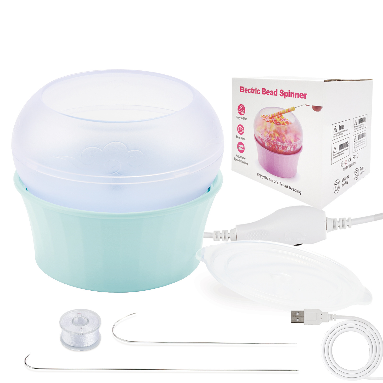 Nueva máquina de abalorios eléctrica de comercio exterior, enhebrador de abalorios automático, herramienta de abalorios de bricolaje, enhebrador de abalorios