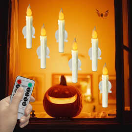 跨境带烛台吸盘电子蜡烛密室逃脱狼人杀节日派对装饰氛围长杆蜡烛