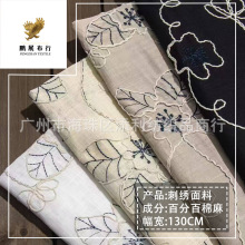 高品质复古椰林海风重工刺绣面料 提花吊带连衣裙海边长裙DIY装饰