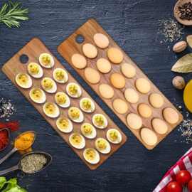 相思木多孔鸡蛋托盘家用厨房双面食物托盘餐盘蛋糕水果装饰盘