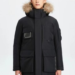 原版两棵树毛领工装羽绒服休闲白带高御寒高蓬松