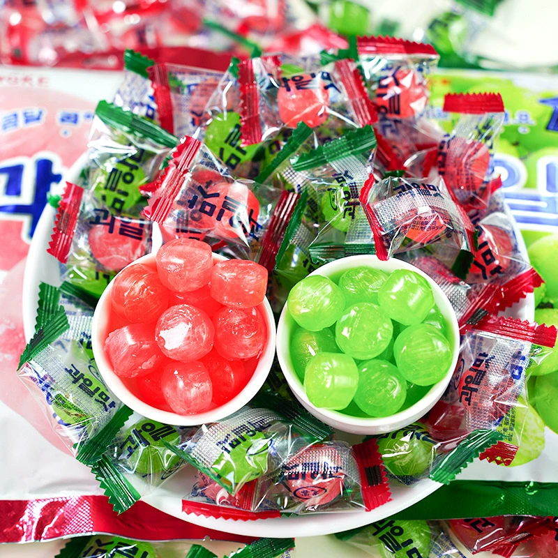 Fruit Candy Longke — green grape & peach hard candies, assorted pack sizes