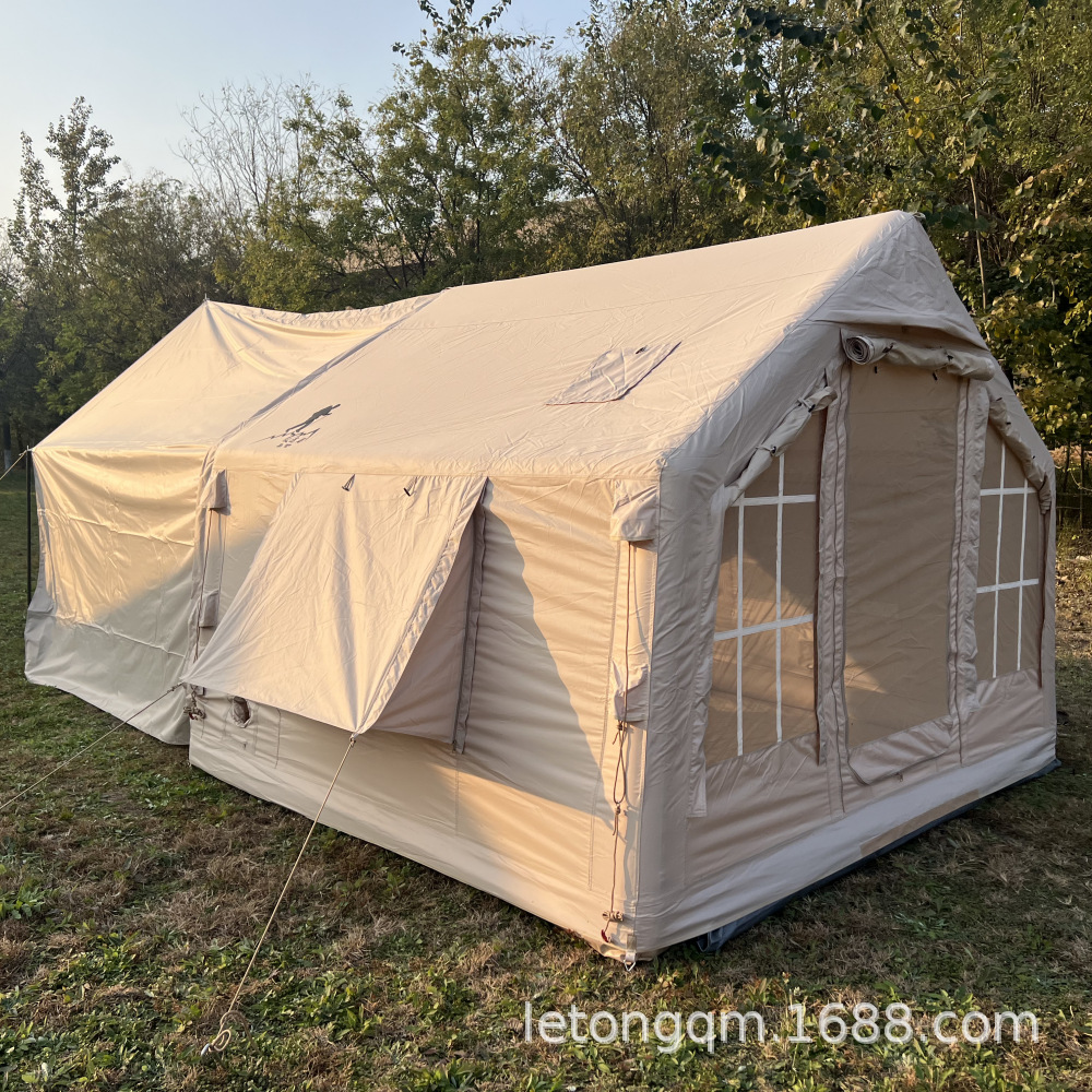 Camping al aire libre carpa inflable camping al aire libre espeso, impermeable y a prueba de viento, columna de aire integrada, fácil, portátil y sin instalación