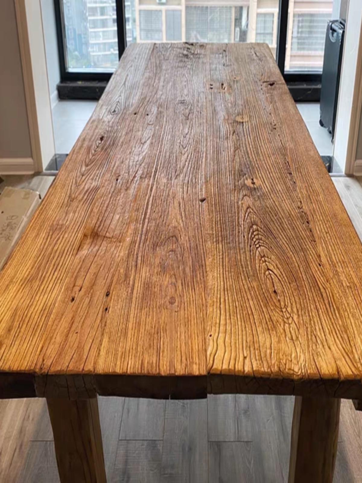 Old Elm Door Panel Table Retro Nostalgic Bar Old Wooden Board Log Table Weathered Board Tea Table Tea Table Folk Custom Factory