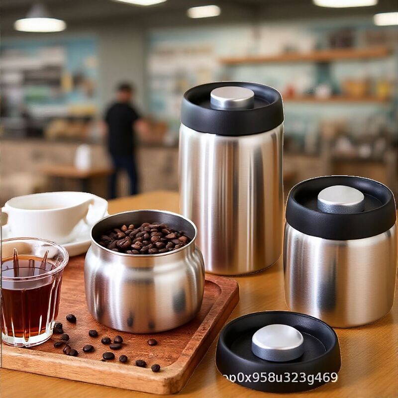 Tea and Coffee Press-Type Vacuum-Sealed Cans, Collagen and Tangerine Peel Storage Cans, Moisture-Proof Stainless Steel Vacuum-Sealed Cans Tea and Coffee Press-Type Vacuum-Sealed Cans, Collagen and Tangerine Peel Storage Cans, Moisture-Proof Stainless Steel Vacuum-Sealed Cans