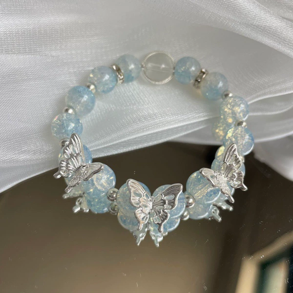S043-Cold Ice Blue Butterfly Bracelet#SZ589