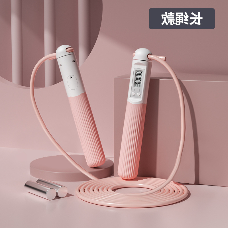 분홍색과 흰색의 긴 로프 + 체중 부하