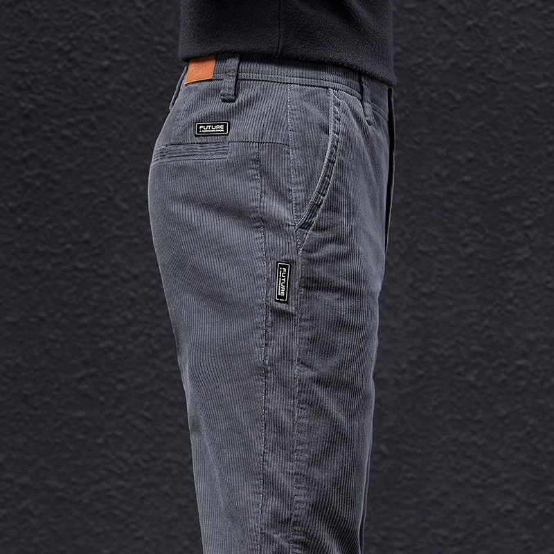 Гонконг узкие вельветовые мужские брюки прямые эластичные осенние и зимние повседневные брюки плюшевые деловые длинные брюки мужские