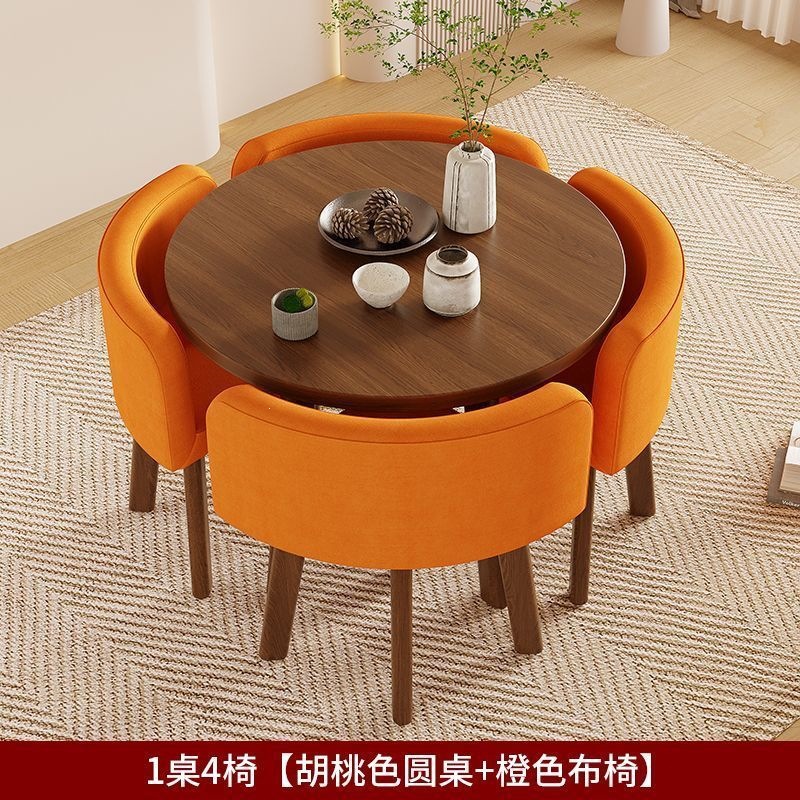 Mesa de comedor doméstica simple y moderna, mesa de comedor, mesa de comedor, mesa de comedor, mesa redonda de sala de estar, silla de comedor de almacenamiento completo image 14