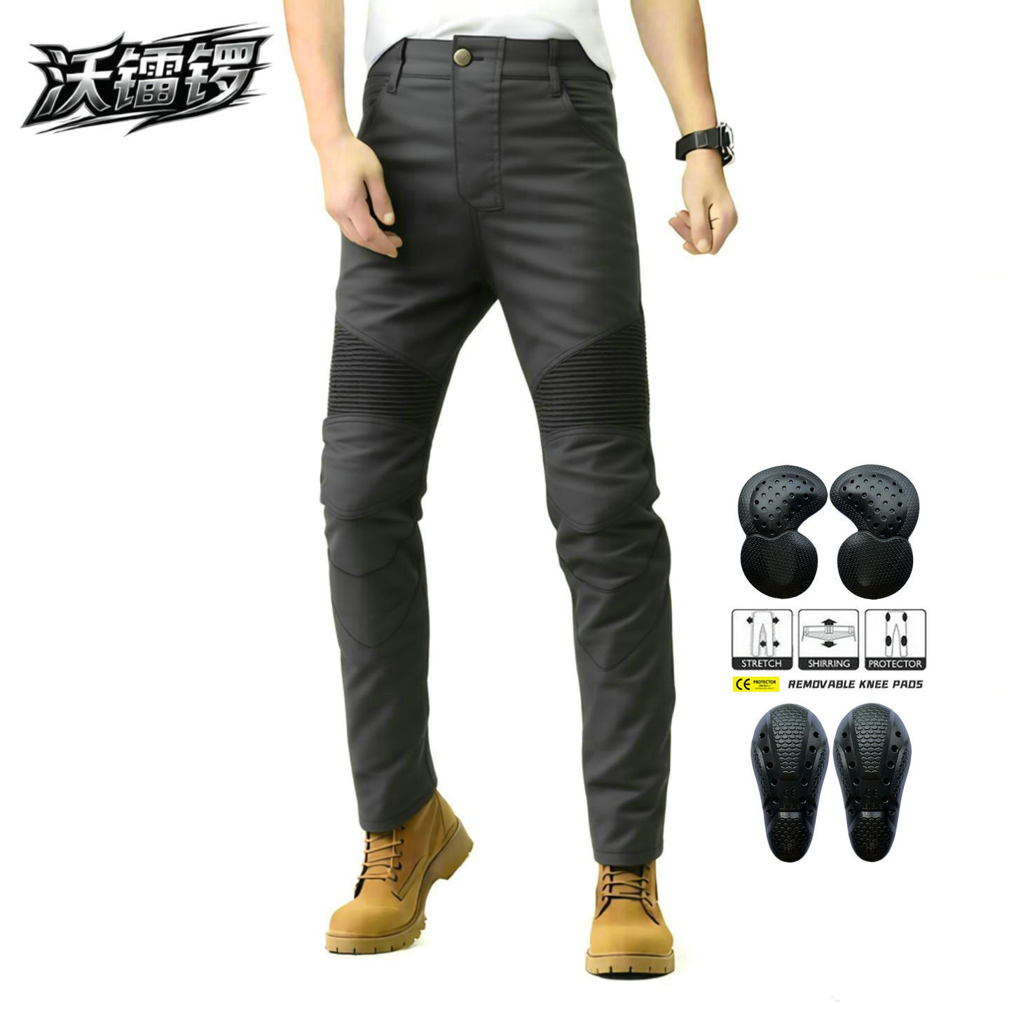 VOLERO Motorcycle Jeans Men and Women Four Seasons Coated Retro Casual Riding Anti-fall Pants Second Generation Protectors