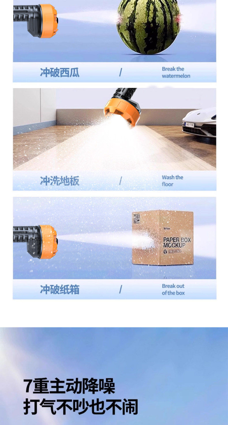 Wireless Car Washing Machine, High-Pressure Water Gun for Car Washing, Household Floor Cleaning, New Type of Booster Electric Water Gun, Lithium Battery Wholesale New Model