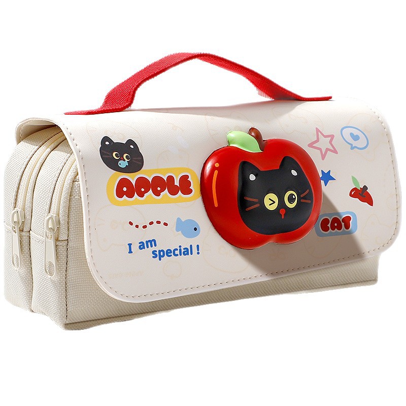 Apple Cat Handheld Reducing Pressure Pen Bag Paper Bag
