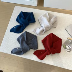 十月围城冬季温暖100%羊毛针织小围巾保暖情侣款小款围脖品质送礼
