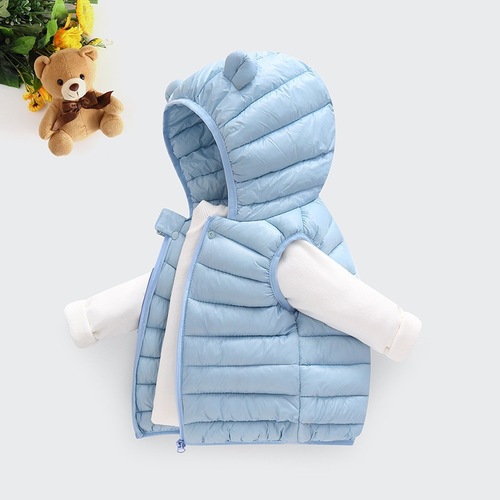 Children's down vests for boys and girls, thin vests for small and medium-sized children and babies, warm vests for autumn and winter inner wear, factory