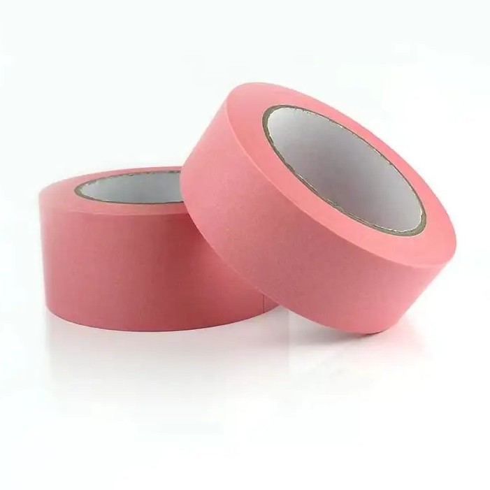 La cinta de papel y rosa débilmente pegajosa transfronteriza no tiene residuos de pegamento, la superficie de la pintura de látex reemplaza tesa433 y Q1 3590