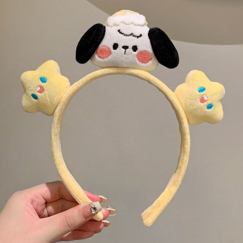 Nuevos dibujos animados miedo de lavar la cara de un perro cabello extraño cabello estrellas cabello de peluche personalidad pinzas de cabello al por mayor