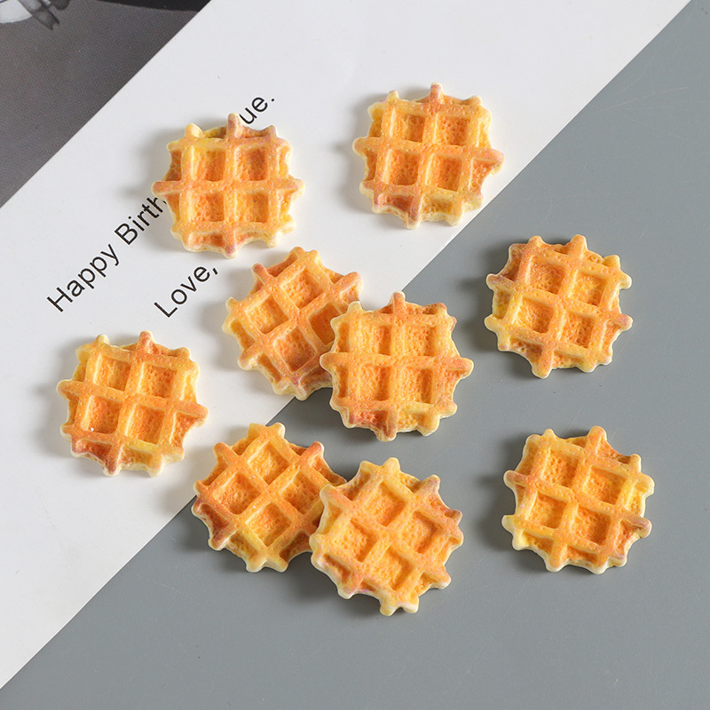 模擬食品おもちゃワッフル樹脂アクセサリー diy クリーム接着剤携帯電話ケース文具箱ヘアアクセサリーヘッドバンドパッチ素材|undefined