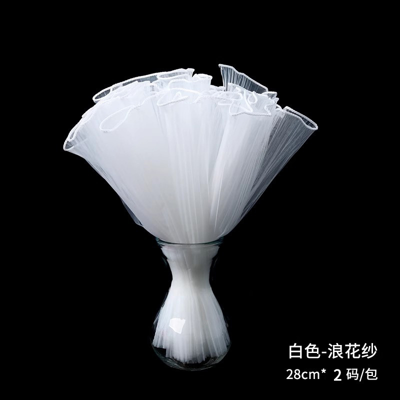 Estilo coreano red onda roja flor gasa onda flor embalaje plisado tridimensional volantes material de embalaje floral al por mayor