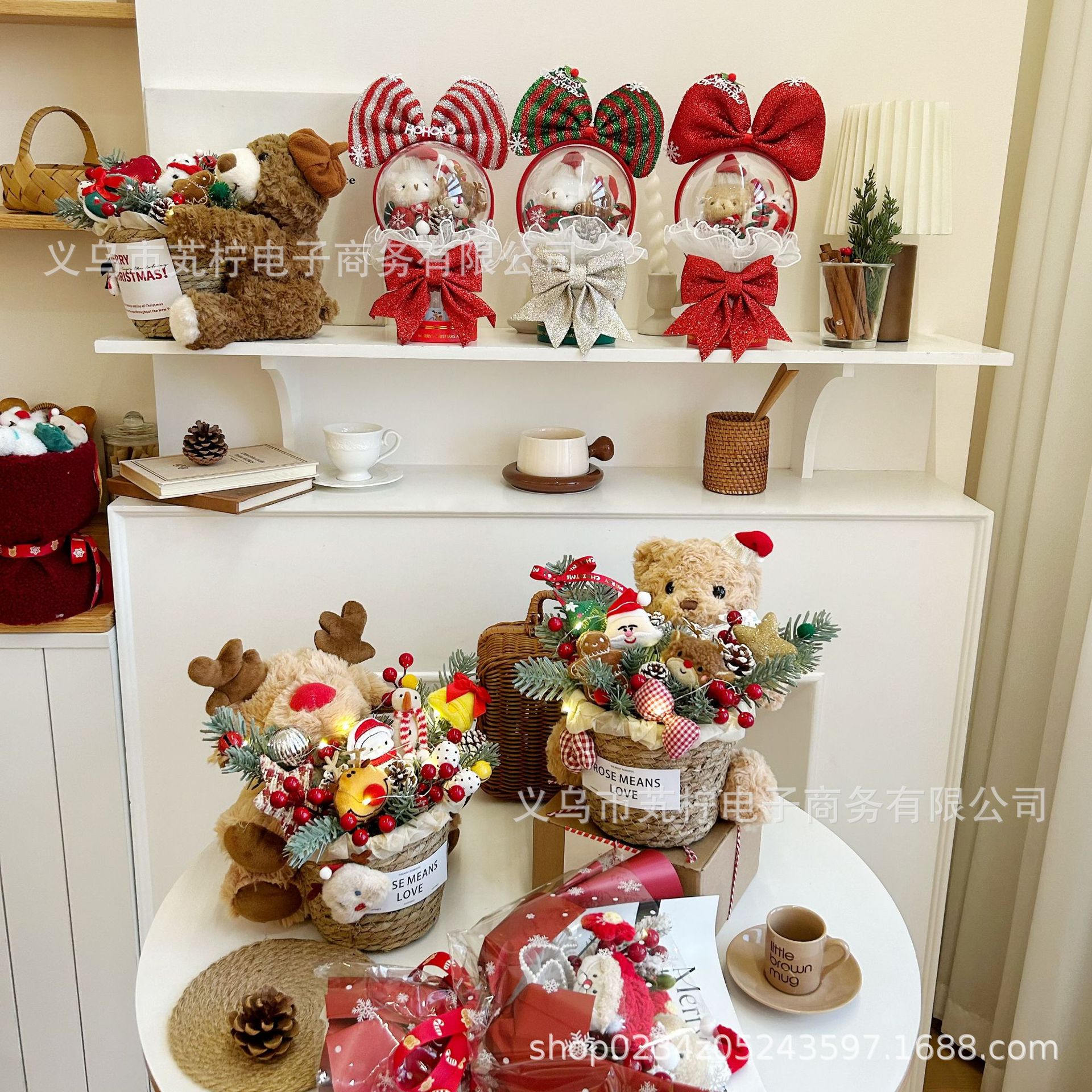christmas creative plush bear doll bouquet gift cartoon plush doll doll bouquet for friends girlfriends