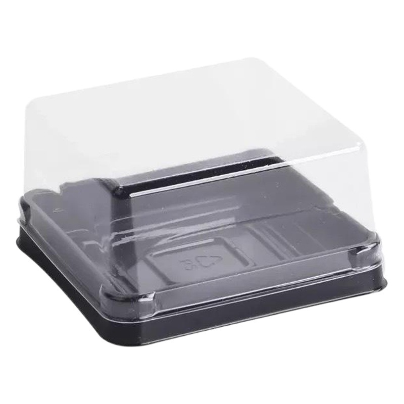 Caja blíster semicircular de plástico, caja de embalaje totalmente transparente para pastelería de yema de huevo, caja cuadrada para pastel de luna de mediados de otoño, material PET.