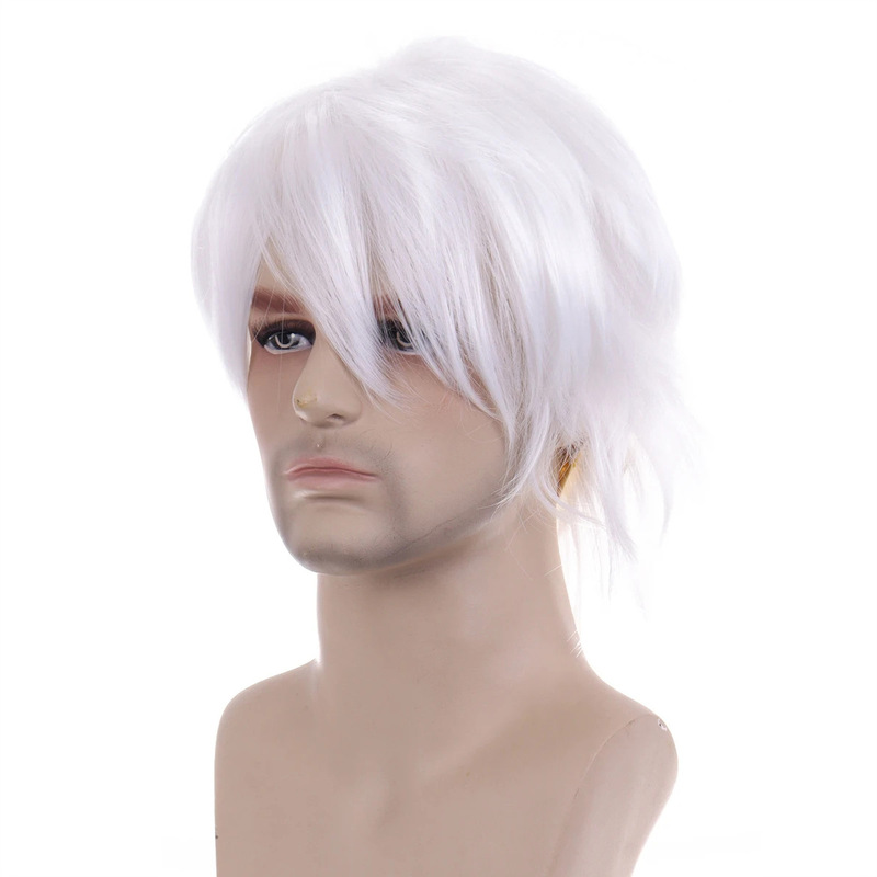 Cross-border Explosions European and American Master Shengda Anti-upturned Short Men's Wig COS Colorful Oblique Bangs cospaly Universal Wig Cross-border Explosions European and American Master Shengda Anti-upturned Short Men's Wig COS Colorful Oblique Bangs cospaly Universal Wig