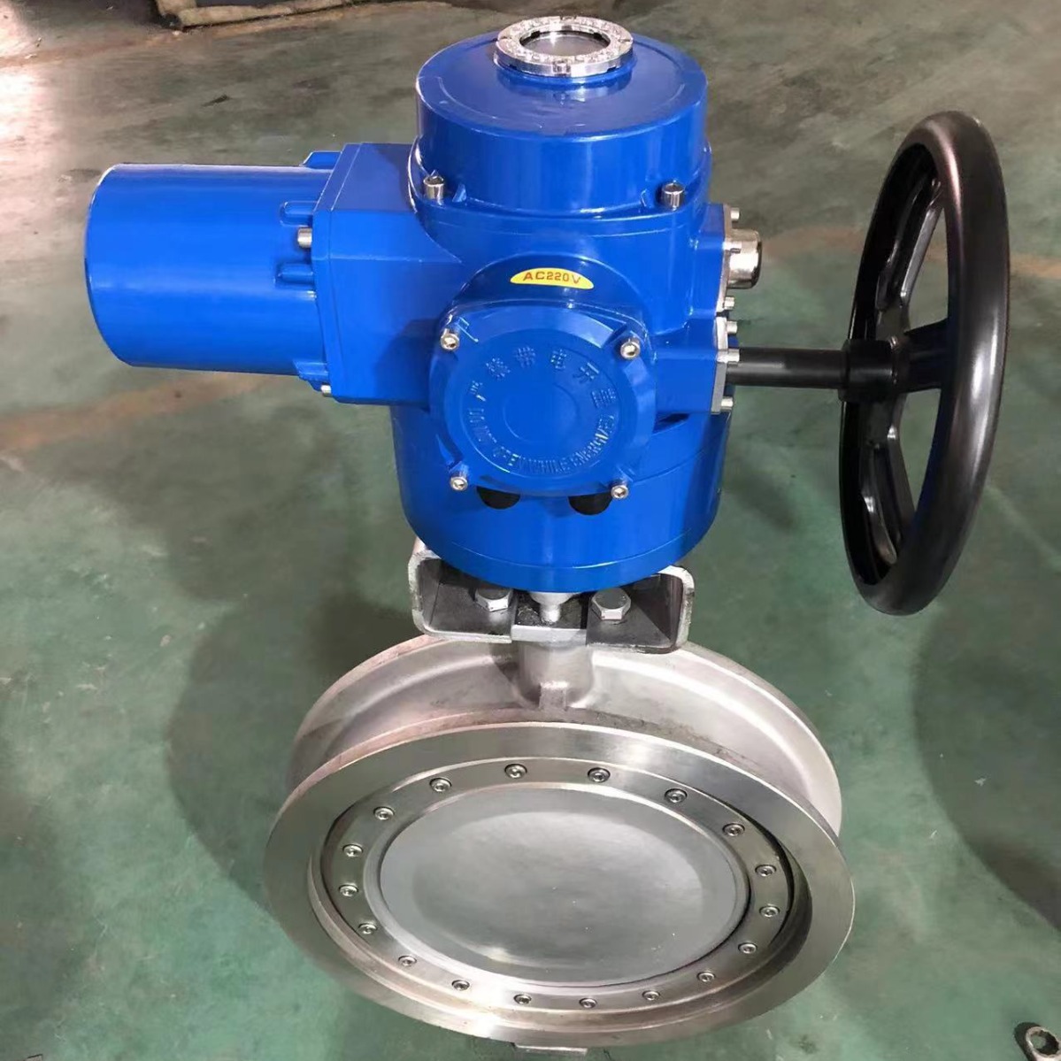 D973W-16P电动Q型对夹硬密封蝶阀 三偏心电动不锈钢蝶阀 CF8材质