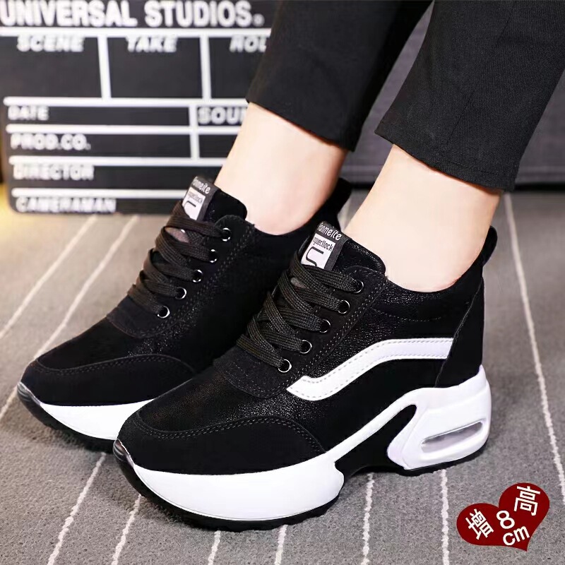 Cross-border Large Size Women's Shoes Autumn and Winter New Inner Height Increasing Women's Shoes Thick Sole Casual Trendy Platform Shoes Sports Running Women's Shoes