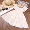 Summer dress, children's skirt, small princess costume, western style, with short sleeve, children's clothing, wholesale