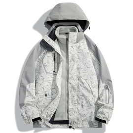 现货批发团购一件代发三合一冲锋衣 M-5XL可拆卸登山服两件套外套