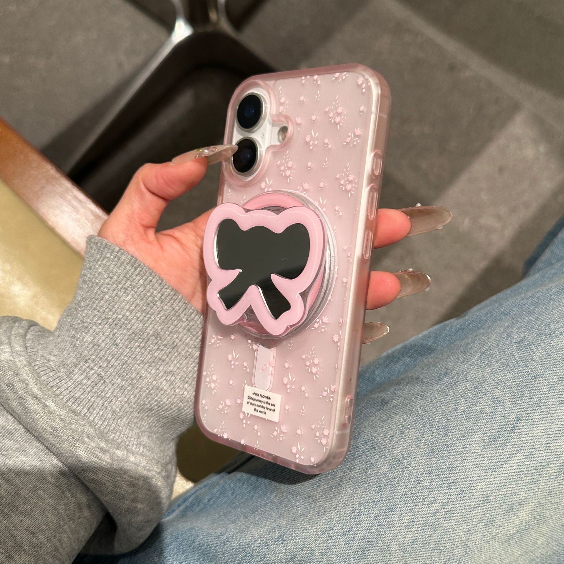 Pantalla completa rosa floral para iPhone15/16 funda para teléfono móvil 15Pro magnético 16ProMax simple 14/13