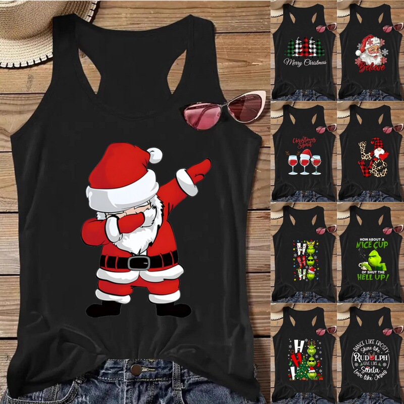 2025 Cross-Border Women's Clothing Aliexpress Eaby Summer New Independence Day Printed Export Christmas Printed Vest
