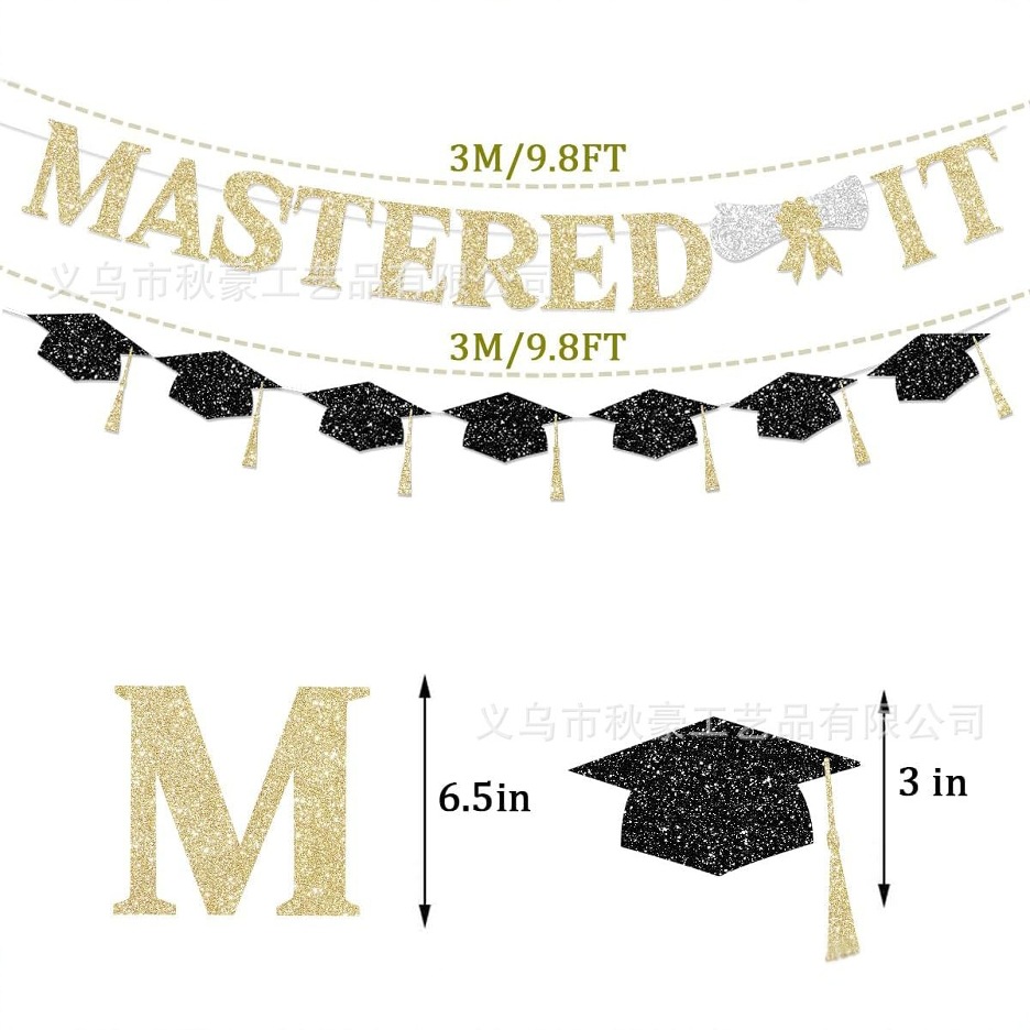 Bandera de graduación de 2024 Bandera de graduación de cebolla dorada Bandera de graduación